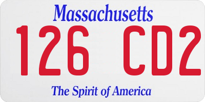 MA license plate 126CD2