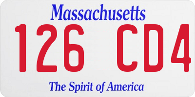 MA license plate 126CD4
