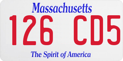 MA license plate 126CD5