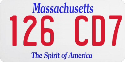 MA license plate 126CD7