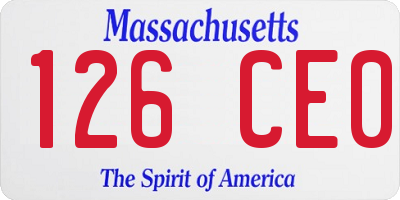 MA license plate 126CE0