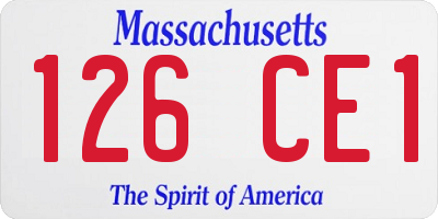 MA license plate 126CE1