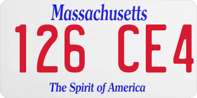 MA license plate 126CE4