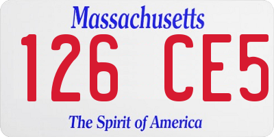 MA license plate 126CE5