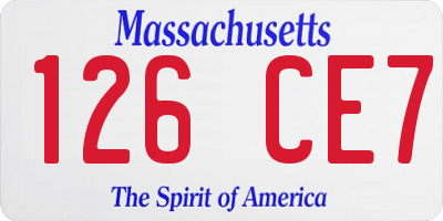 MA license plate 126CE7