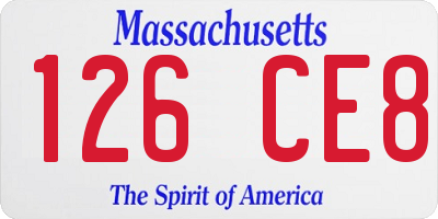 MA license plate 126CE8