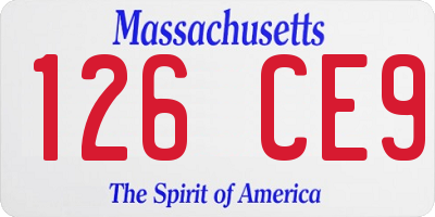 MA license plate 126CE9