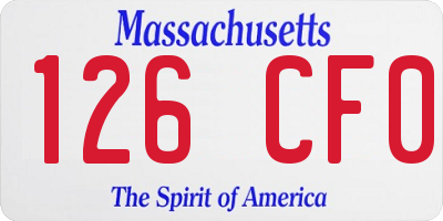 MA license plate 126CF0