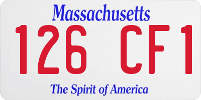 MA license plate 126CF1