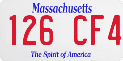 MA license plate 126CF4