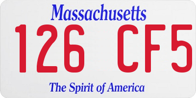 MA license plate 126CF5