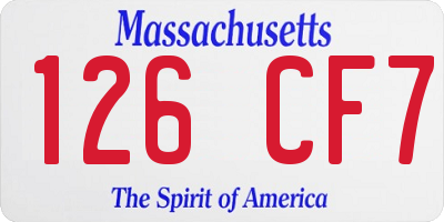MA license plate 126CF7