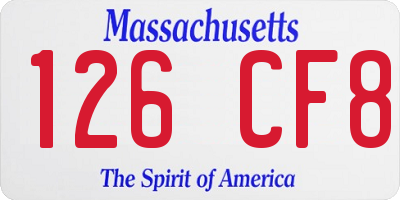 MA license plate 126CF8