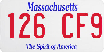 MA license plate 126CF9