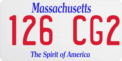 MA license plate 126CG2