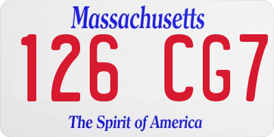 MA license plate 126CG7