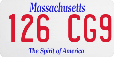 MA license plate 126CG9