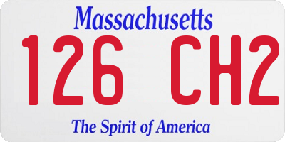 MA license plate 126CH2