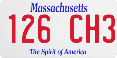 MA license plate 126CH3