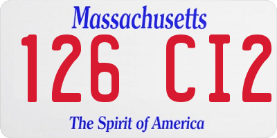 MA license plate 126CI2