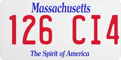 MA license plate 126CI4