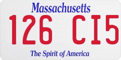 MA license plate 126CI5