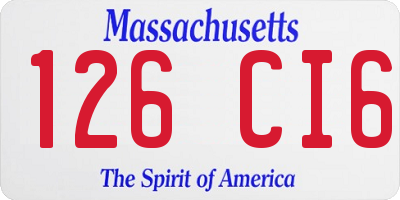 MA license plate 126CI6