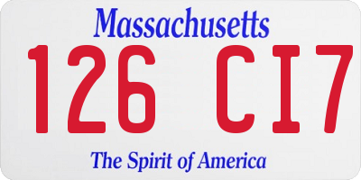 MA license plate 126CI7