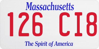 MA license plate 126CI8