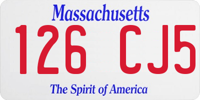 MA license plate 126CJ5