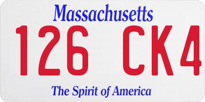 MA license plate 126CK4