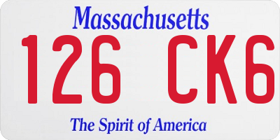 MA license plate 126CK6