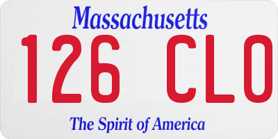 MA license plate 126CL0