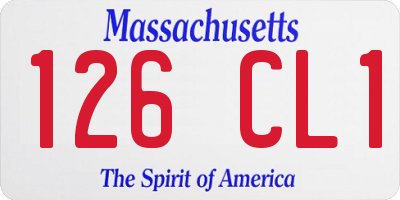 MA license plate 126CL1