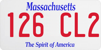 MA license plate 126CL2