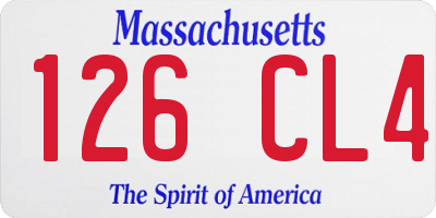 MA license plate 126CL4