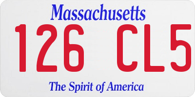 MA license plate 126CL5