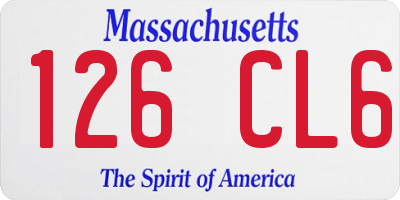 MA license plate 126CL6