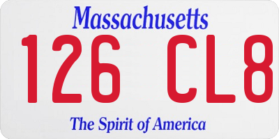 MA license plate 126CL8