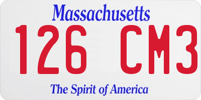 MA license plate 126CM3