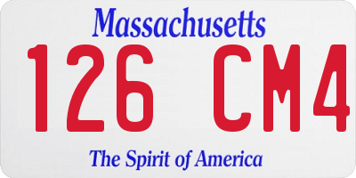 MA license plate 126CM4