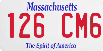MA license plate 126CM6