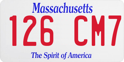 MA license plate 126CM7