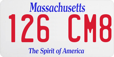 MA license plate 126CM8