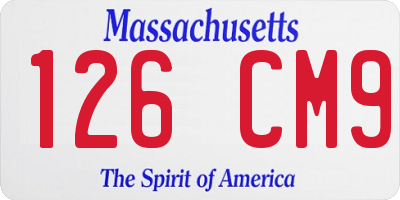 MA license plate 126CM9