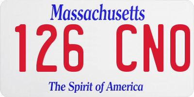 MA license plate 126CN0