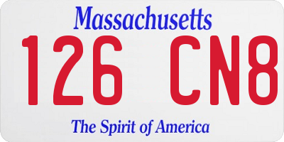 MA license plate 126CN8