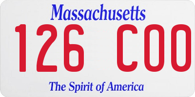 MA license plate 126CO0