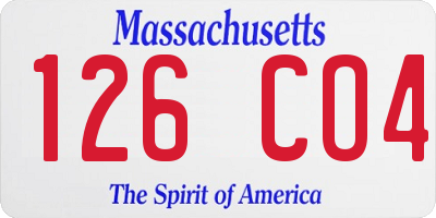 MA license plate 126CO4