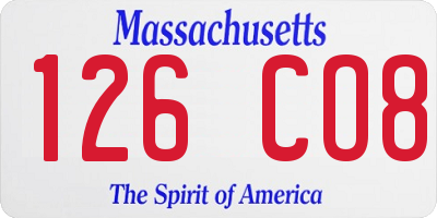 MA license plate 126CO8